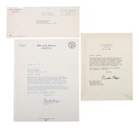 REAGAN, Ronald (1911-2004). Five signed items, most as Governor of California, plus.