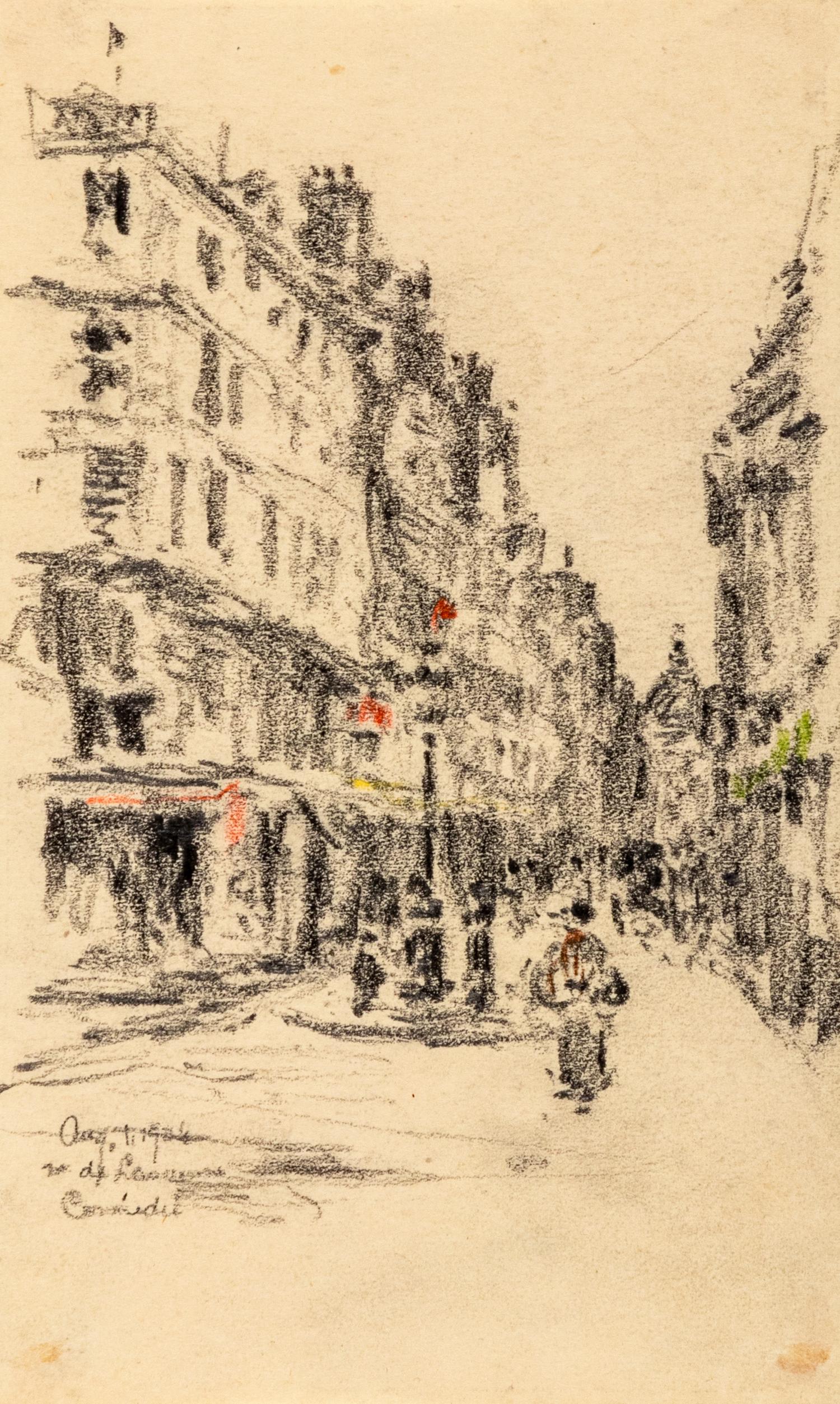 Parisian Street Scene with the Comédie-Française in the Distance