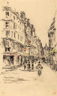 Parisian Street Scene with the Comédie-Française in the Distance