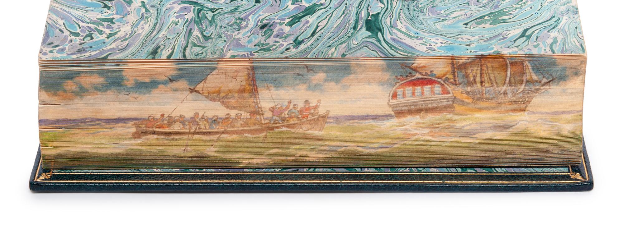 [FORE-EDGE PAINTING]. NORDHOFF, Charles (18878-1947). -- HALL, James Norman (1887-1951). Mutiny on the Bounty. Boston: Little, Brown, and Company, 1932.