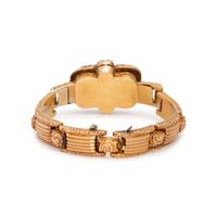 GEORGIAN, YELLOW GOLD AND GEMSTONE LOCKET BRACELET