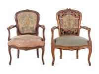 Two Louis XV Style Fauteuils