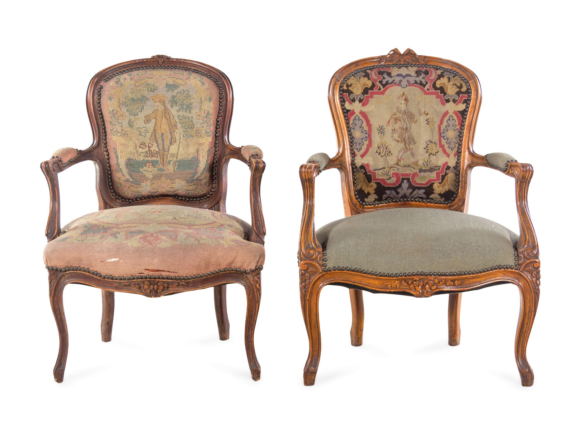 Two Louis XV Style Fauteuils