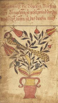 Christian Strenge (1757-1828), A Mennonite Fraktur Bookplate, in Das Neue Testament unsers Herren und Heilandes, Jesu Christi, nach der Deutschen Uebersetzung D. Martin Luthers..., Germantown, PA, Micheal Billmeyer, 1795