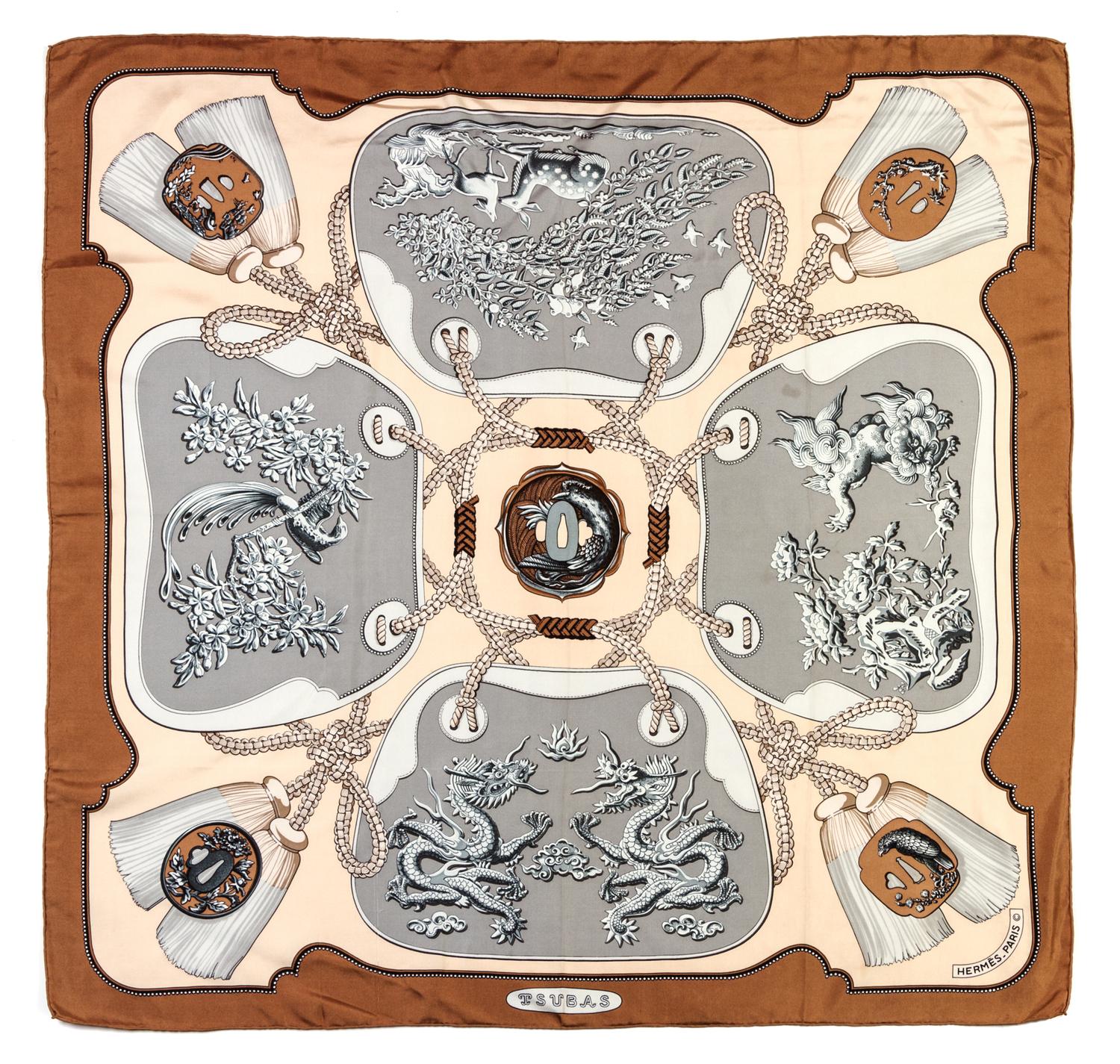 An Hermes Silk Scarf, 35 x 35 inches.