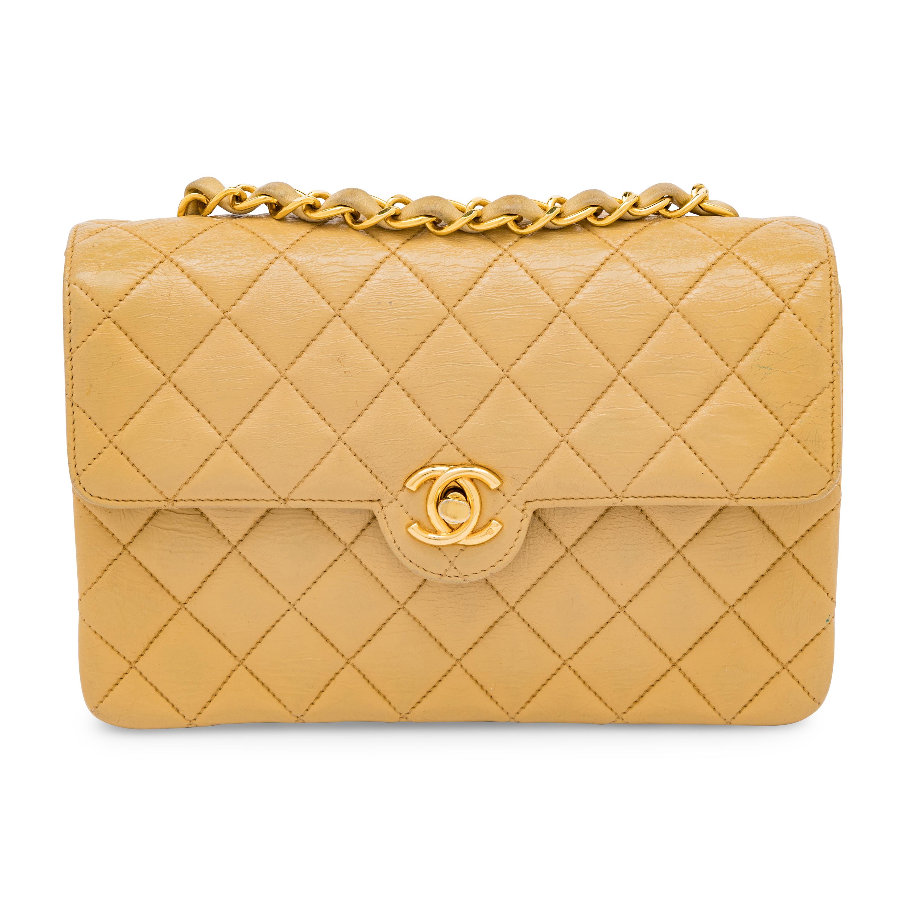 Chanel, Tan Mini Square Flap Bag