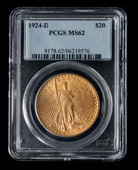 A United States 1924-D St. Gaudens $20 Gold Coin