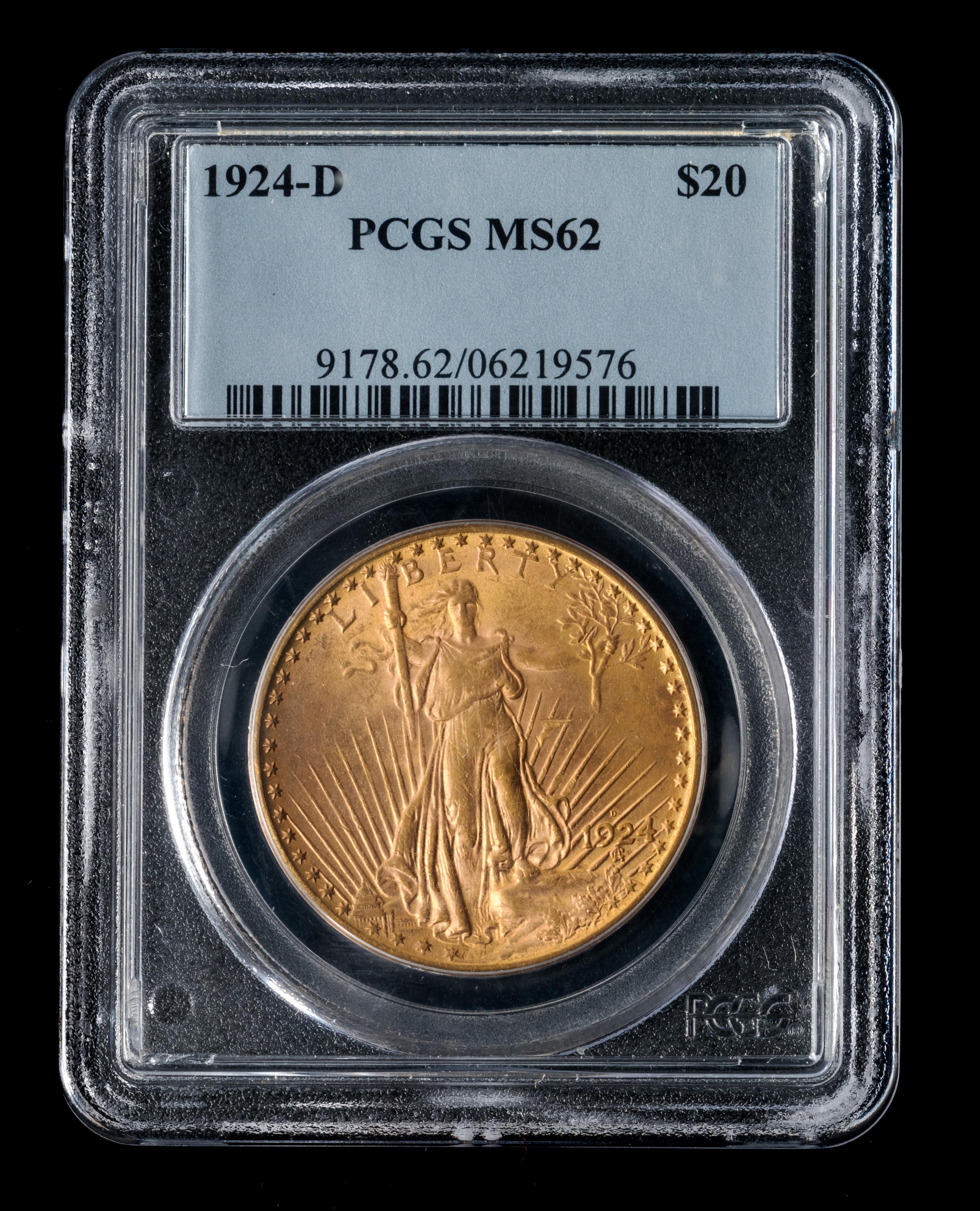 A United States 1924-D St. Gaudens $20 Gold Coin