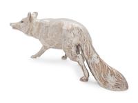 A Swiss Silver Stalking Fox Figure