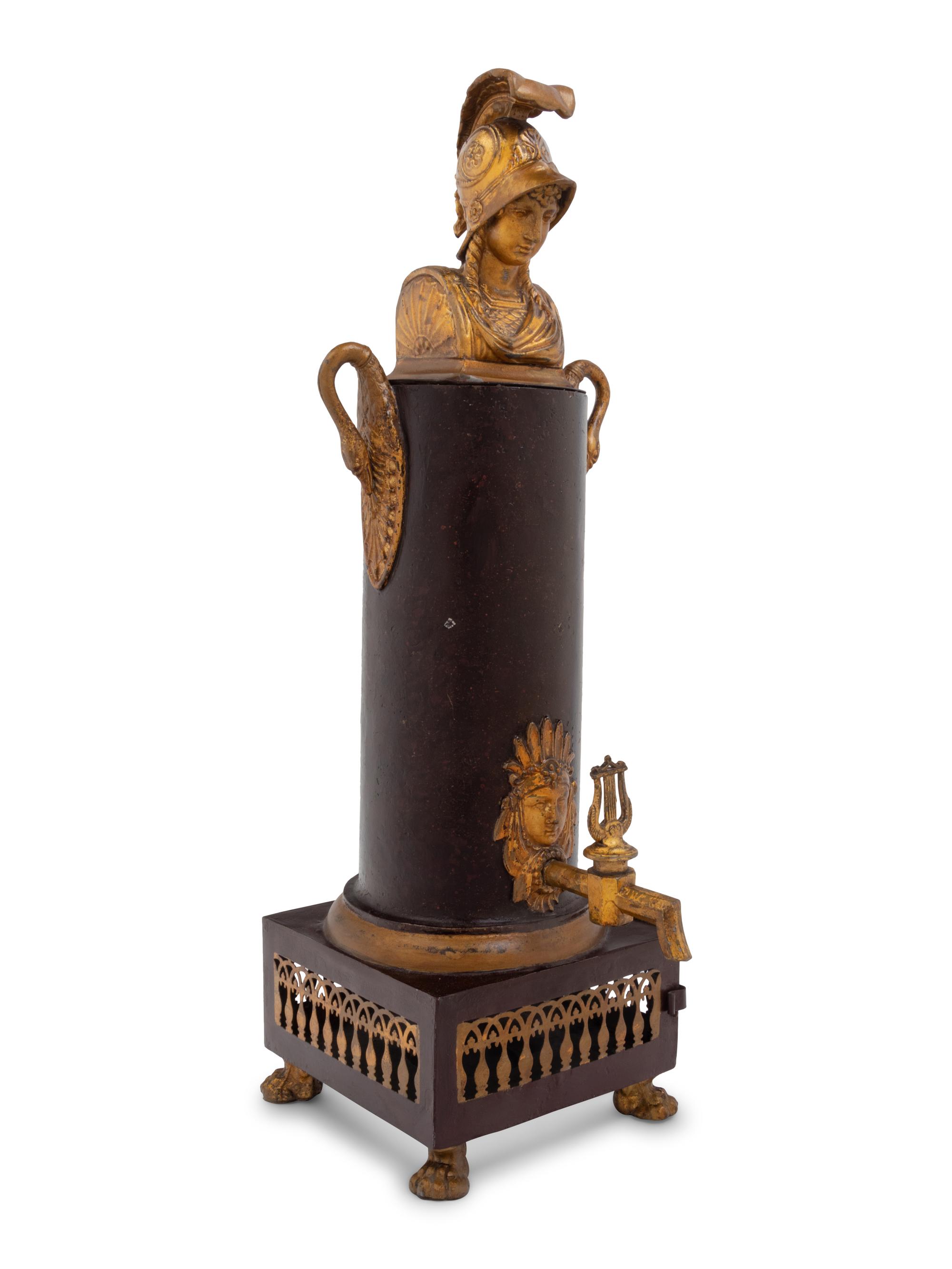 An Empire Parcel Gilt and Painted Tôle Cafetière