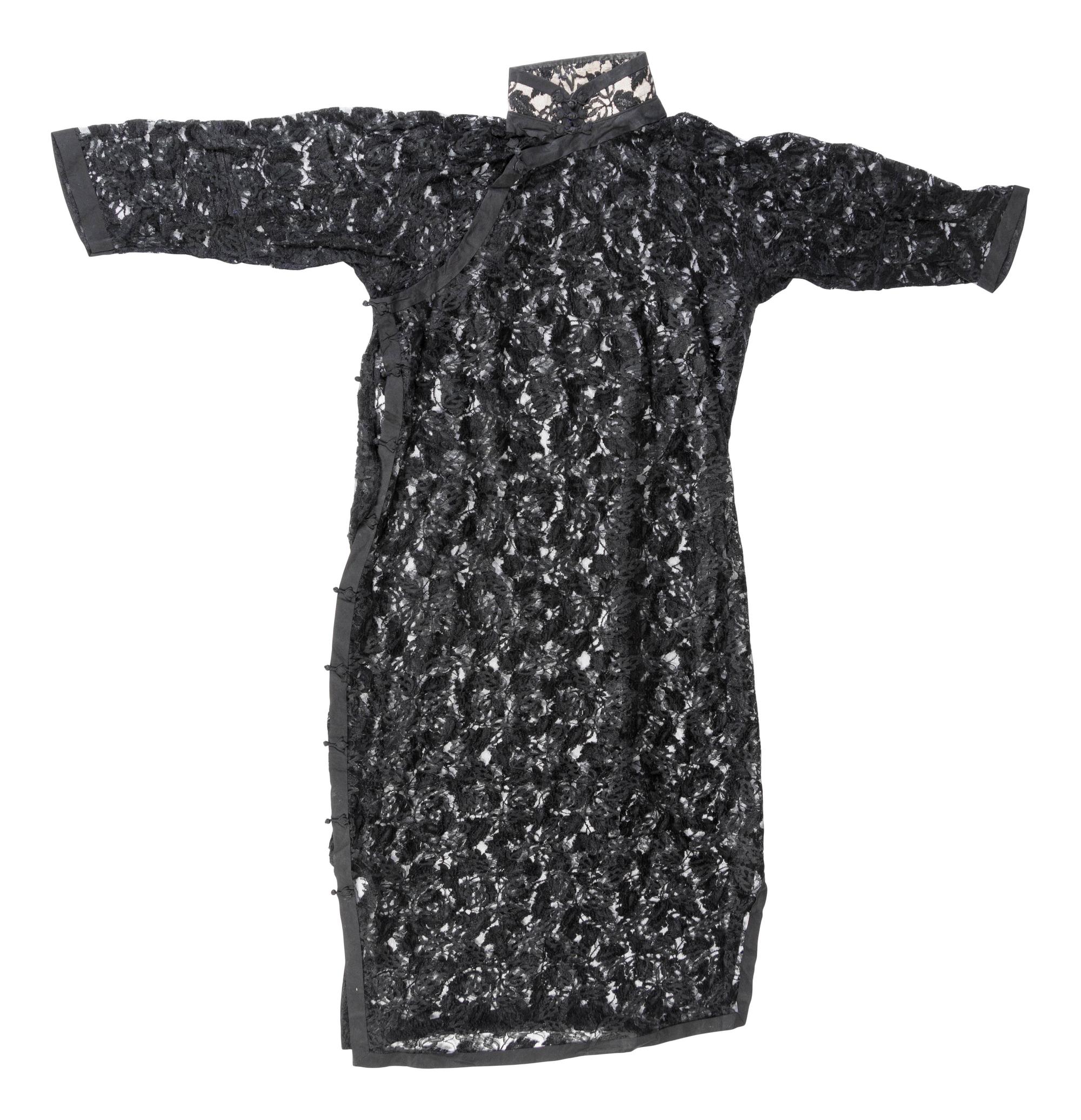 Four Chinese Black Ground Silk Lady's Cheongsams, Qipao