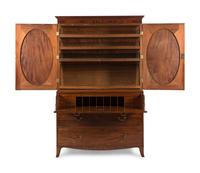 A George III Mahogany Bureau Cabinet