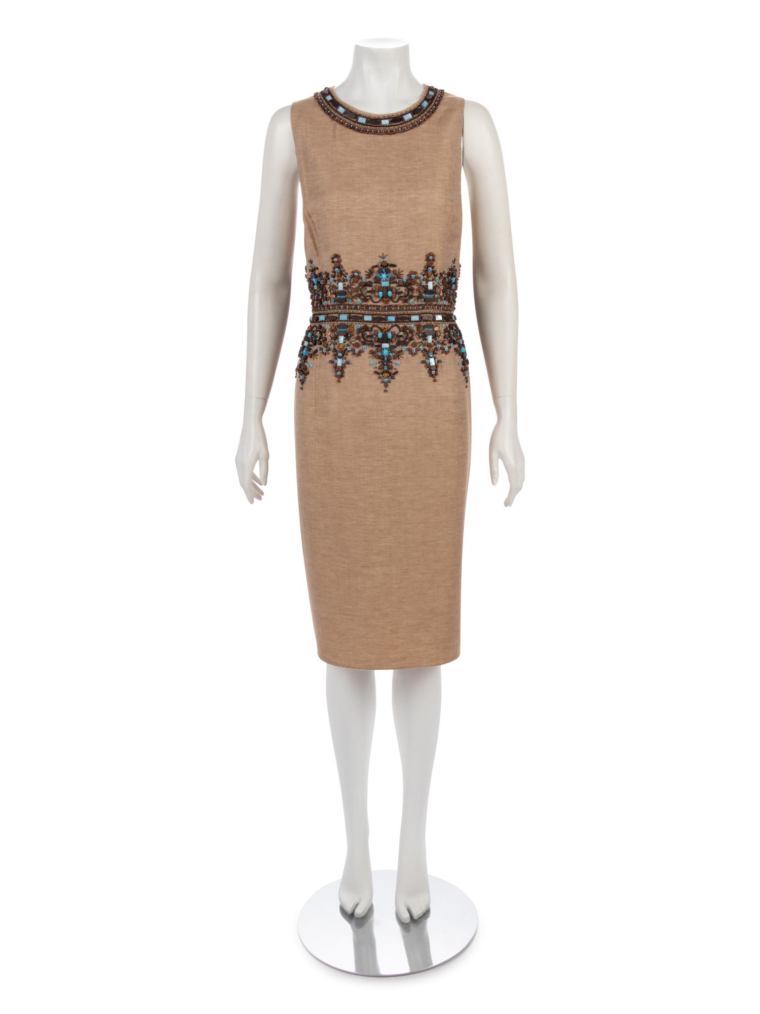 Oscar de la Renta Beaded Sheath Dress, Resort 2006