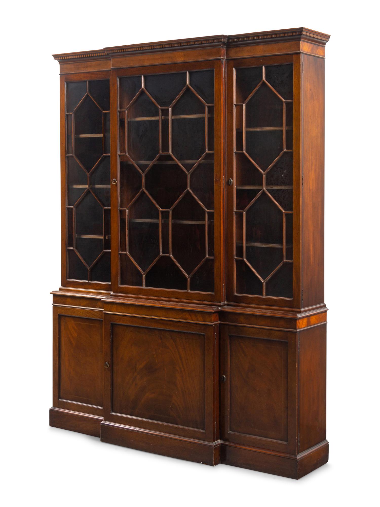 A George III Style Mahogany Breakfront Bookcase