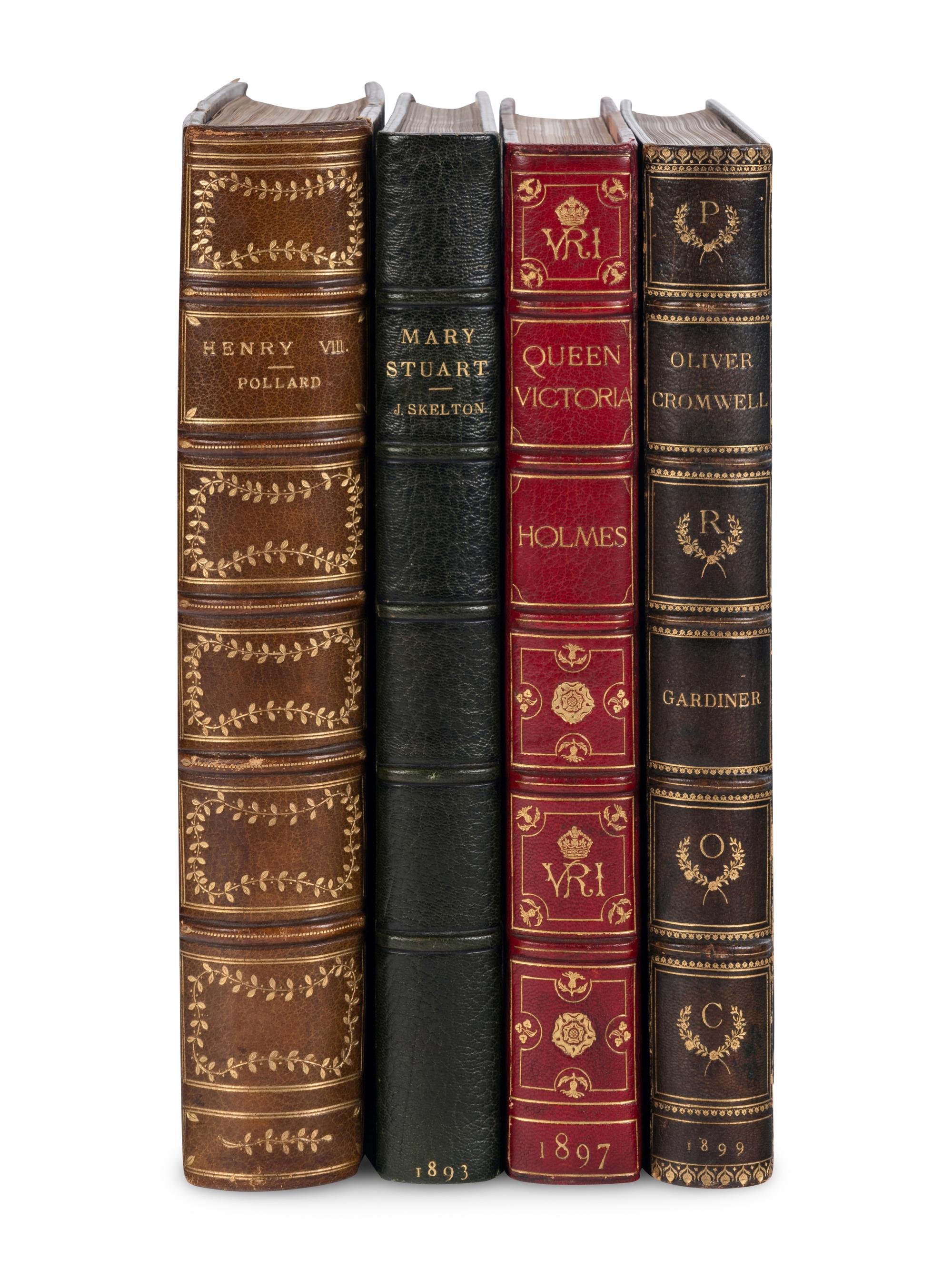 [BINDINGS]. A group of 4 works on English and Scottish rulers, comprising: