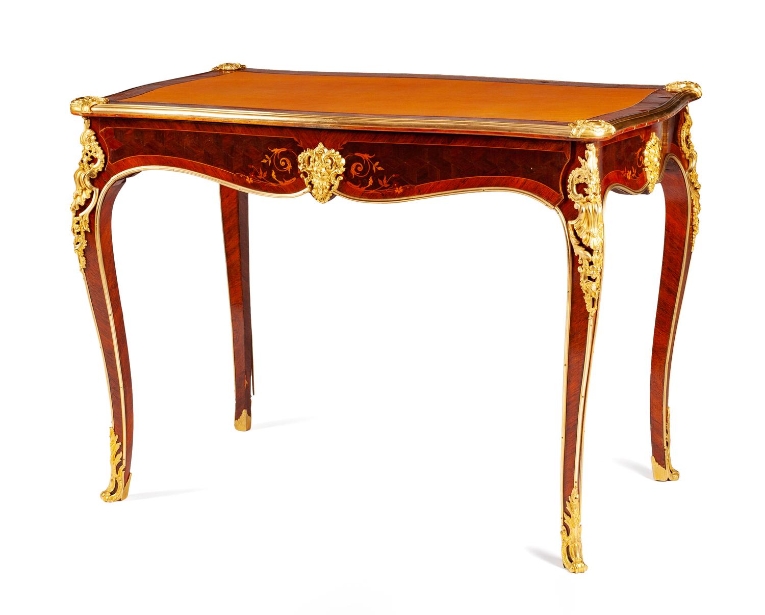 A Napoleon III Gilt Bronze Mounted Lady's Writing Desk