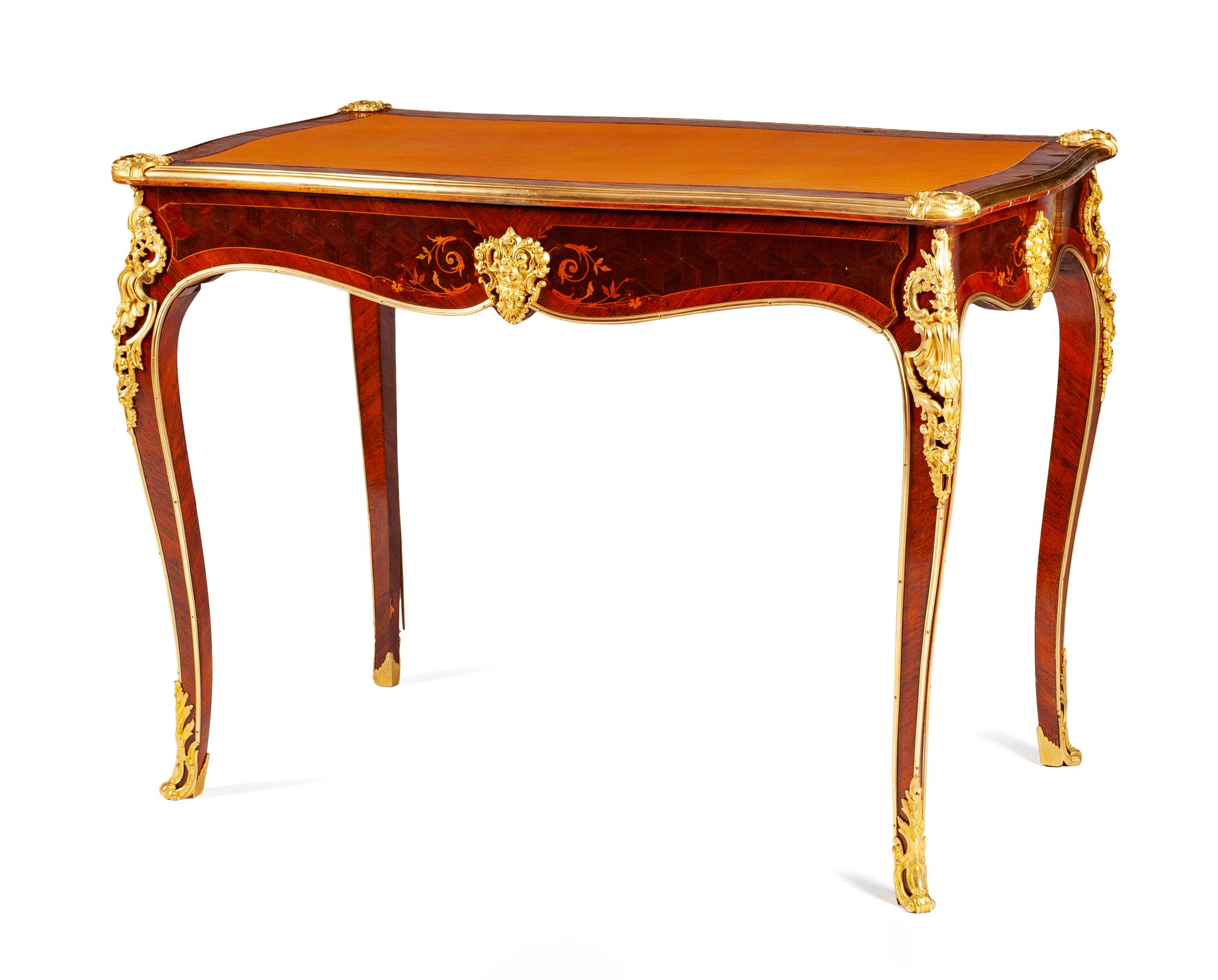 A Napoleon III Gilt Bronze Mounted Lady's Writing Desk