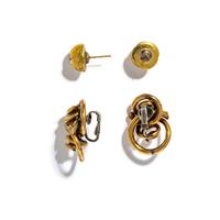ANTIQUE, TWO PAIRS OF YELLOW GOLD EARRINGS