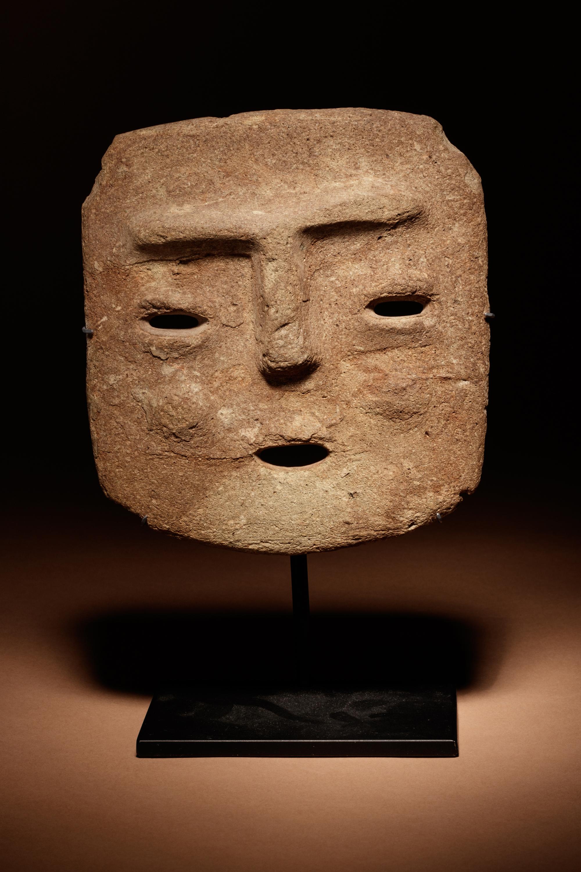 A Chontal Stone Face Panel