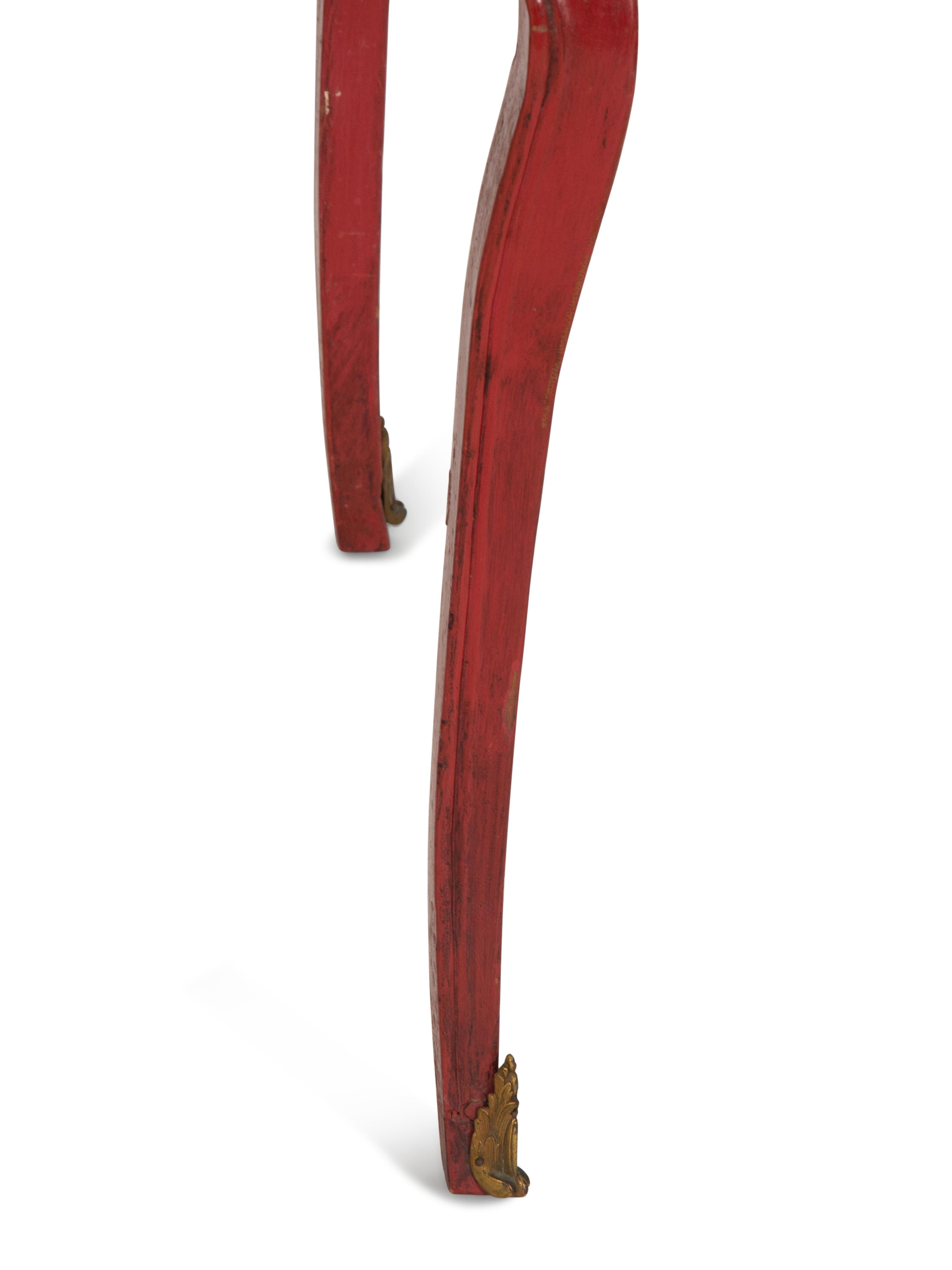 A Louis XV Provincial Style Red Painted Side Table