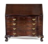 An American Chippendale Style Mahogany Slant-Front Bureau Height 42 x width 44 x depth 21 1/4 inches. — FIRST HALF 20TH CENTURY