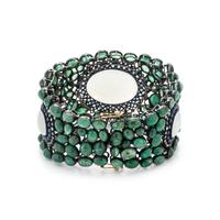 MOONSTONE, EMERALD, IOLITE AND DIAMOND BRACELET