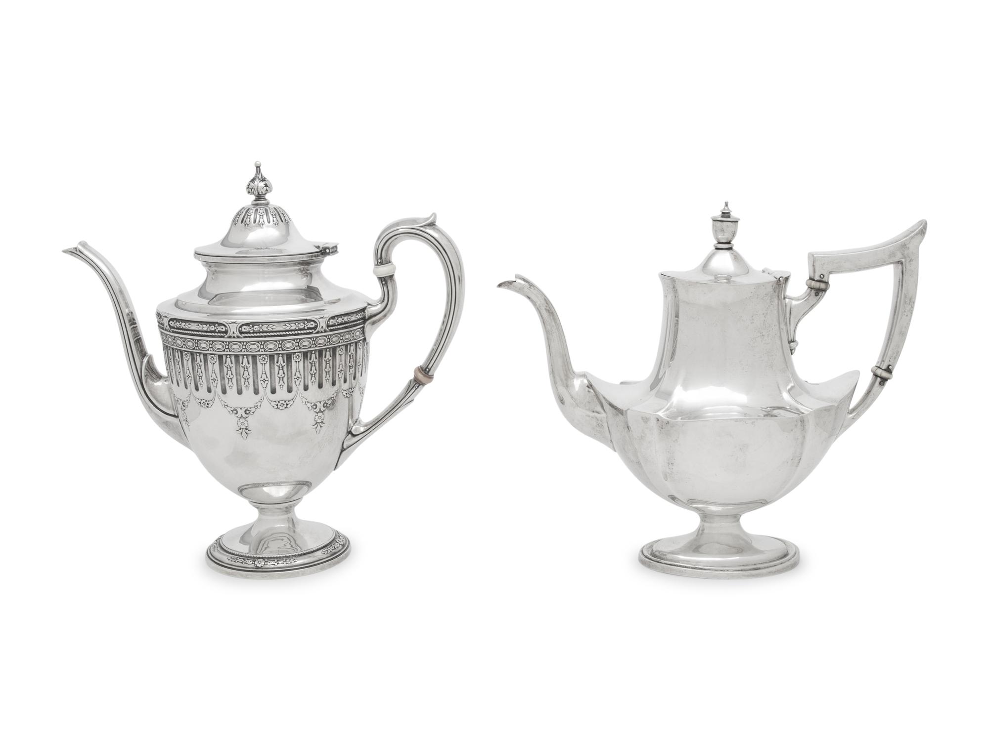 Two American Silver Coffee Pots