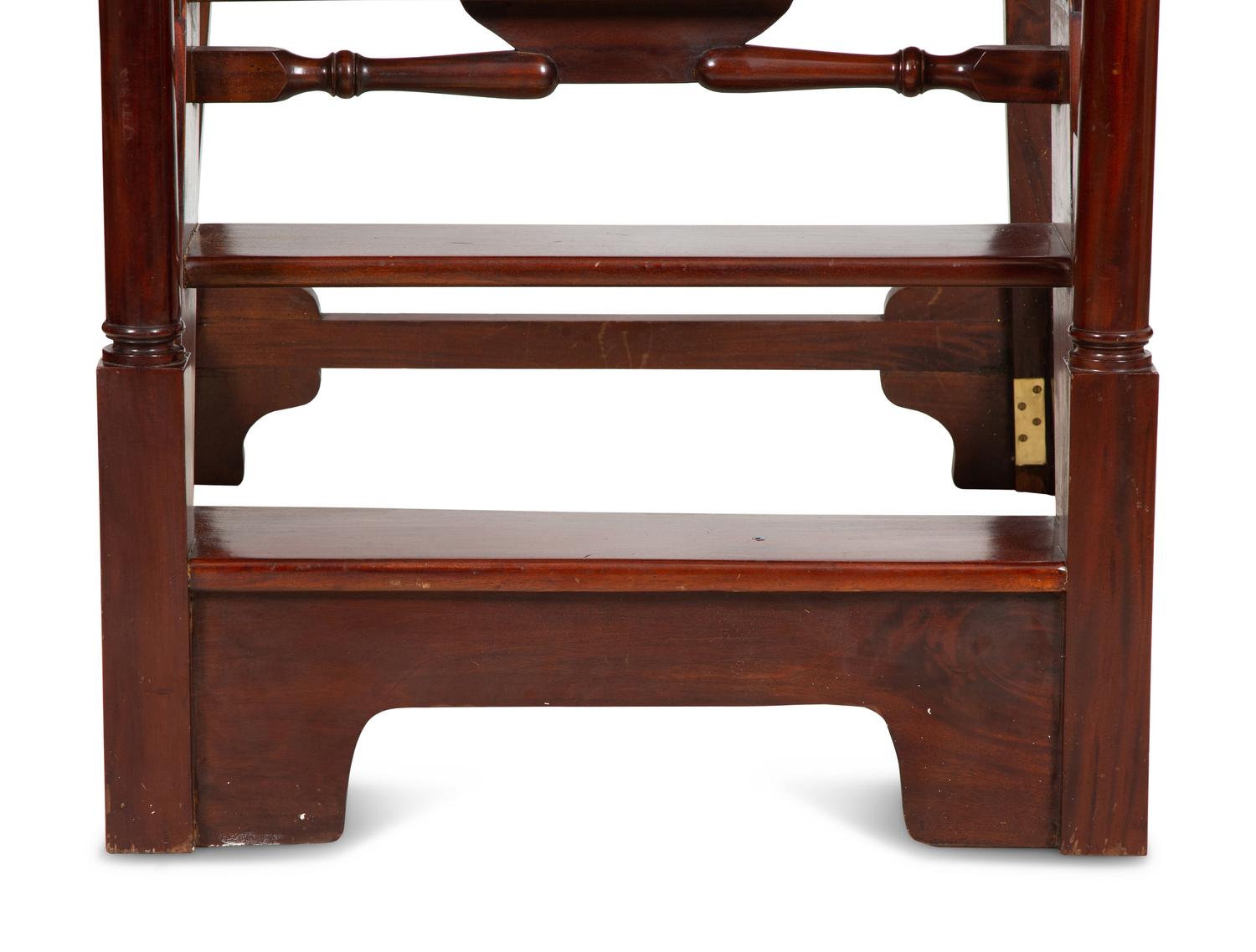 A Set of Georgian Style Mahogany Library Steps