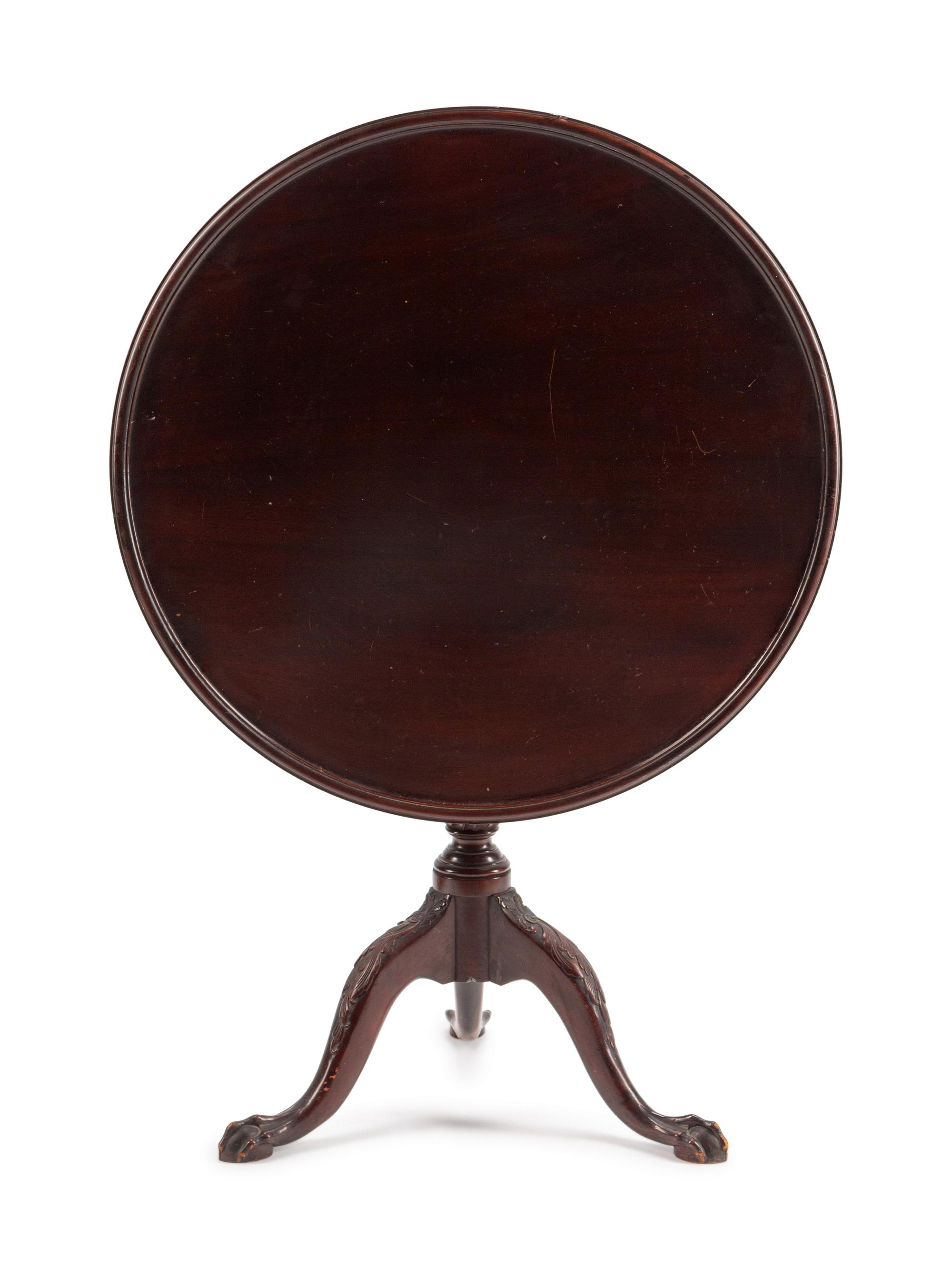 A George III Mahogany Tilt-Top Tea Table — THIRD QUARTER 18TH CENTURY