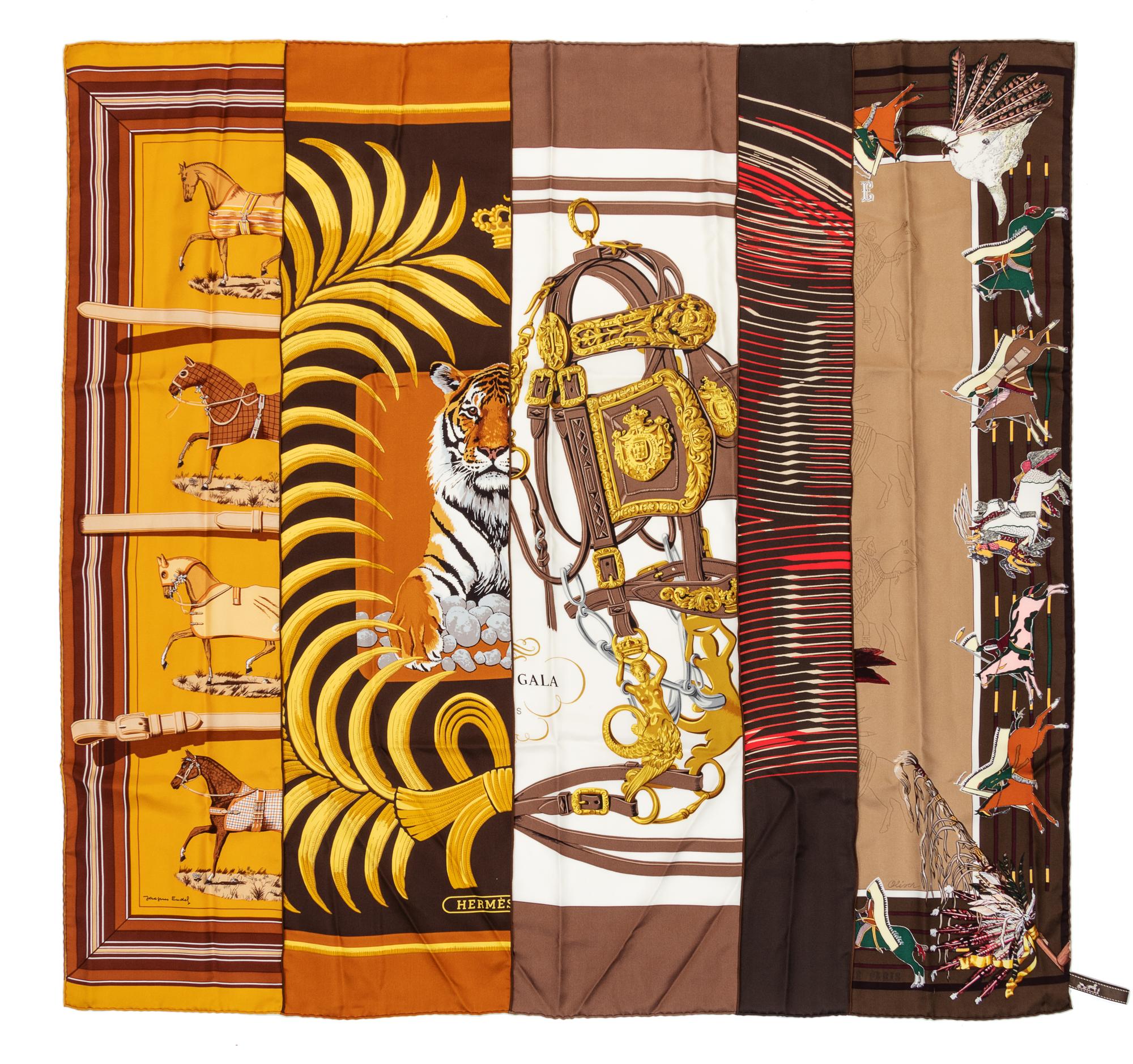 Two Hermès Scarves: One with Four Panels, One Cashmere