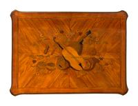 A Louis XV Marquetry Veneered Stand with Gilt Bronze Mounts