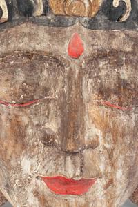 A Chinese Export Carved Wood Buddah Mask