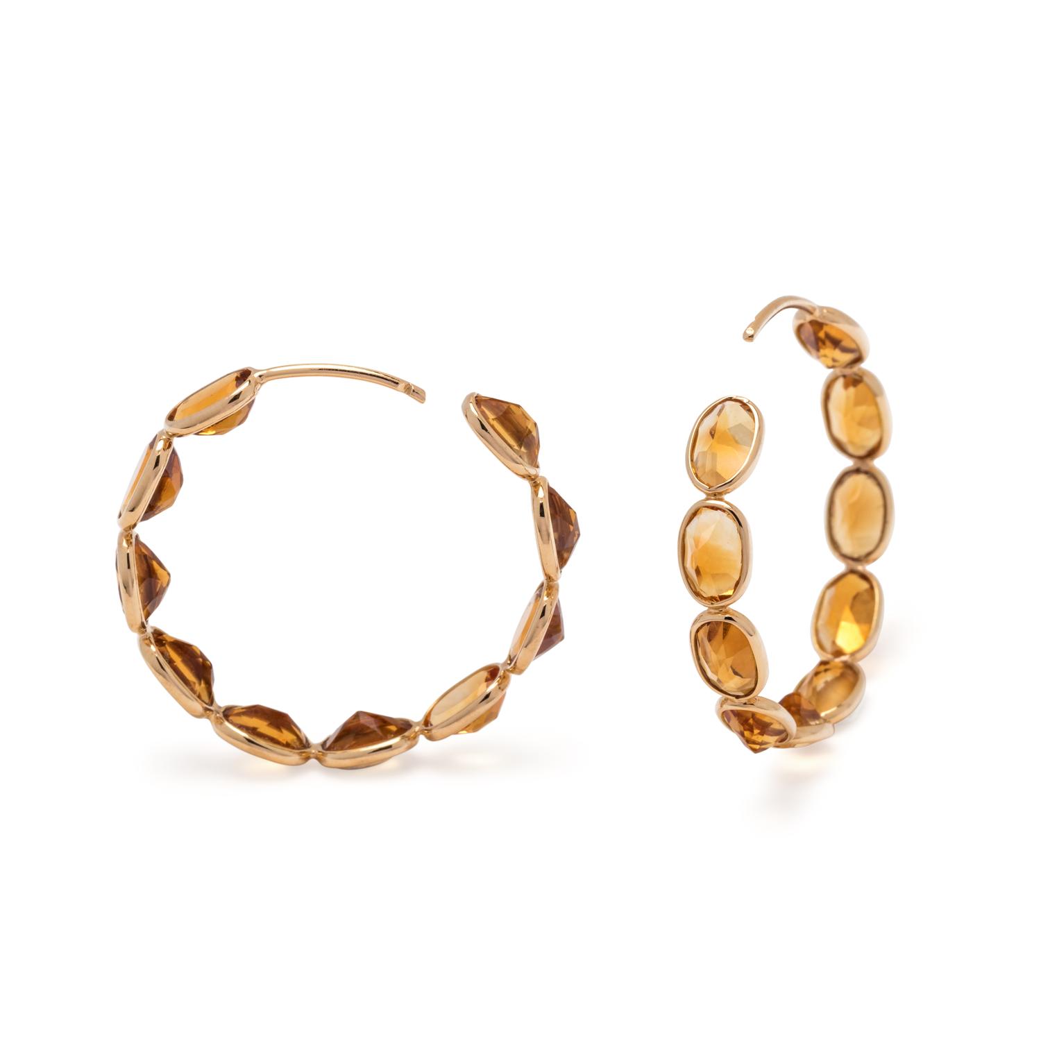 CITRINE HOOP EARRINGS