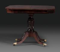 A Classical Carved and Brass Mounted Mahogany Claw-Foot Card Table
