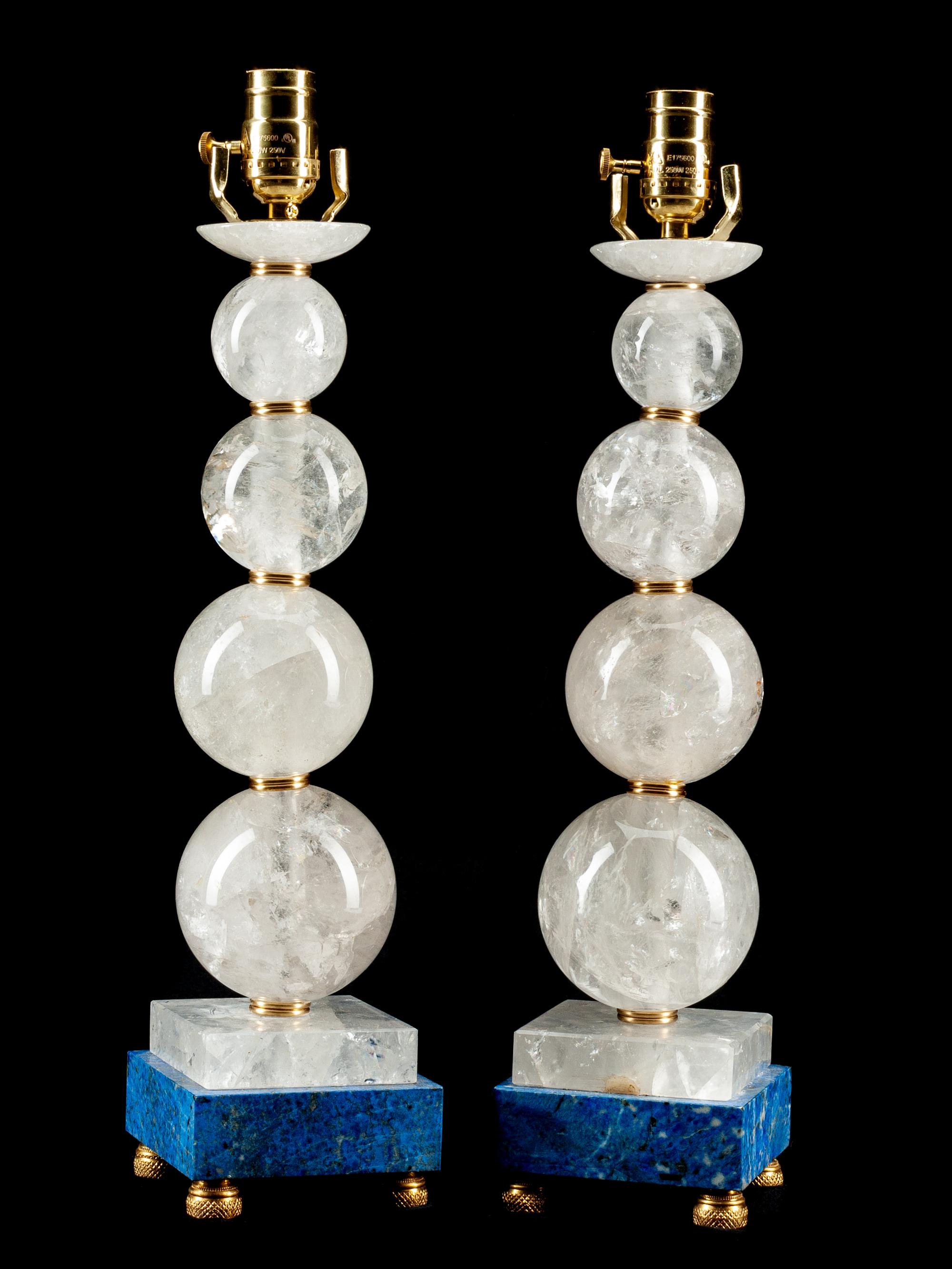 A Pair of Rock Crystal Table Lamps