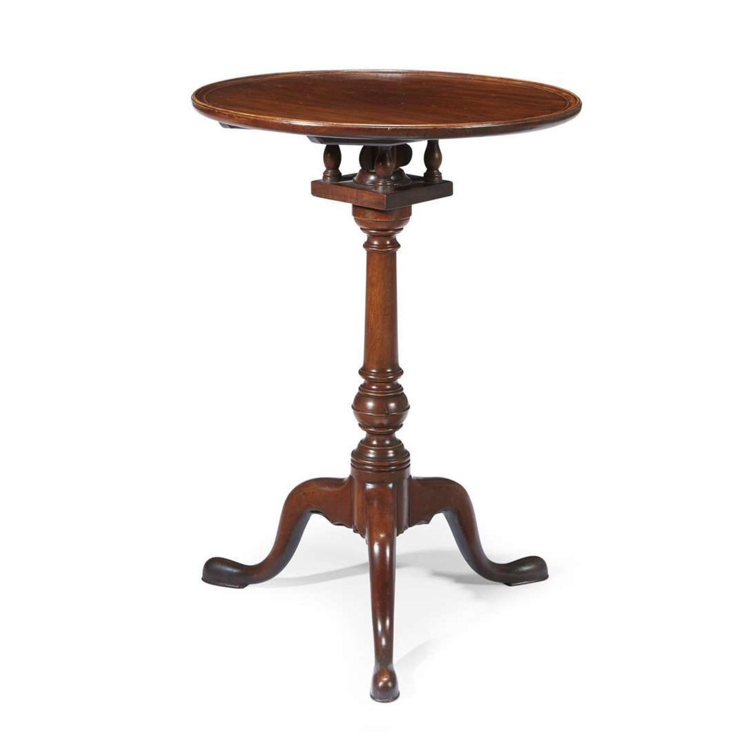 Chippendale mahogany tilt-top candlestand Philadelphia, PA, circa 1770