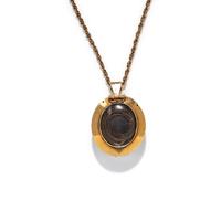 VICTORIAN, YELLOW GOLD AND SEED PEARL MOURNING PENDANT