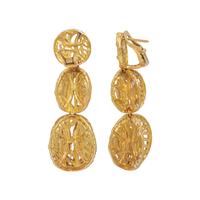 KATY BRISCOE, YELLOW GOLD AND DIAMOND 'VANDERBILT' EARCLIPS
