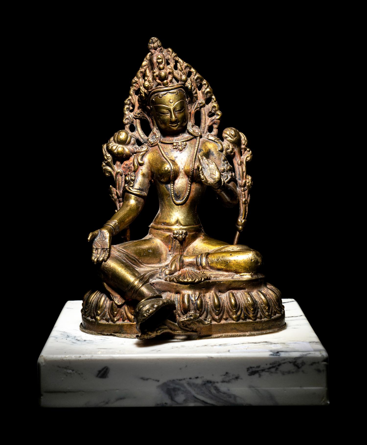 A Nepalese Gilt Bronze Figure of Green Tara