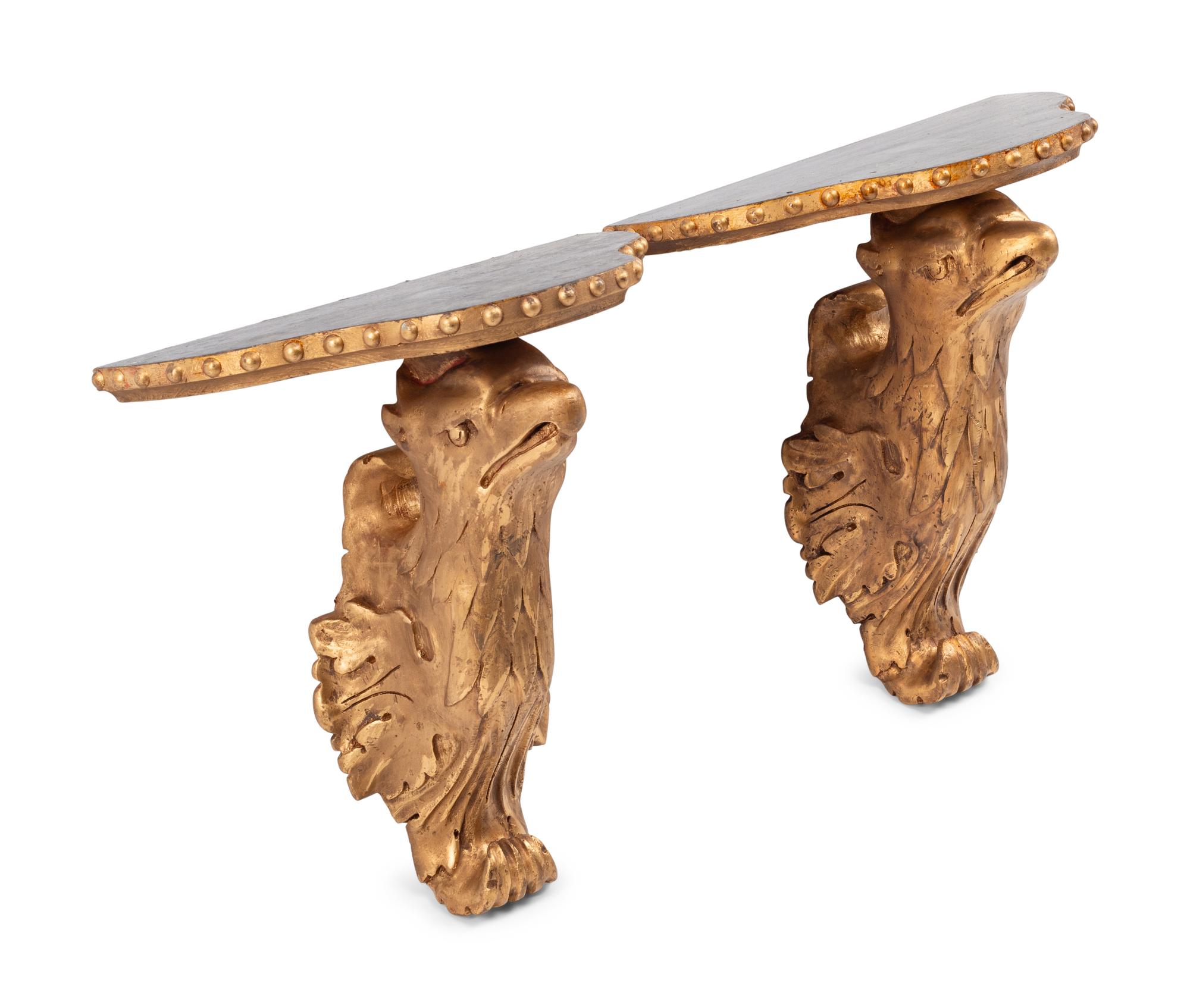 A Pair of Continental Giltwood Eagle Wall Brackets