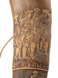 [REVOLUTIONARY WAR]. Mexican hunting horn commemorating the Battle of Lexington.