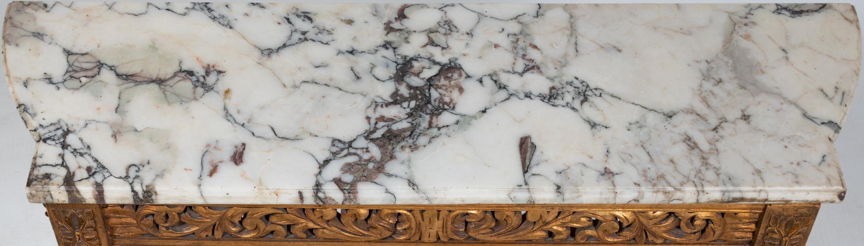 A Pair of Louis XVI Style Giltwood Consoles