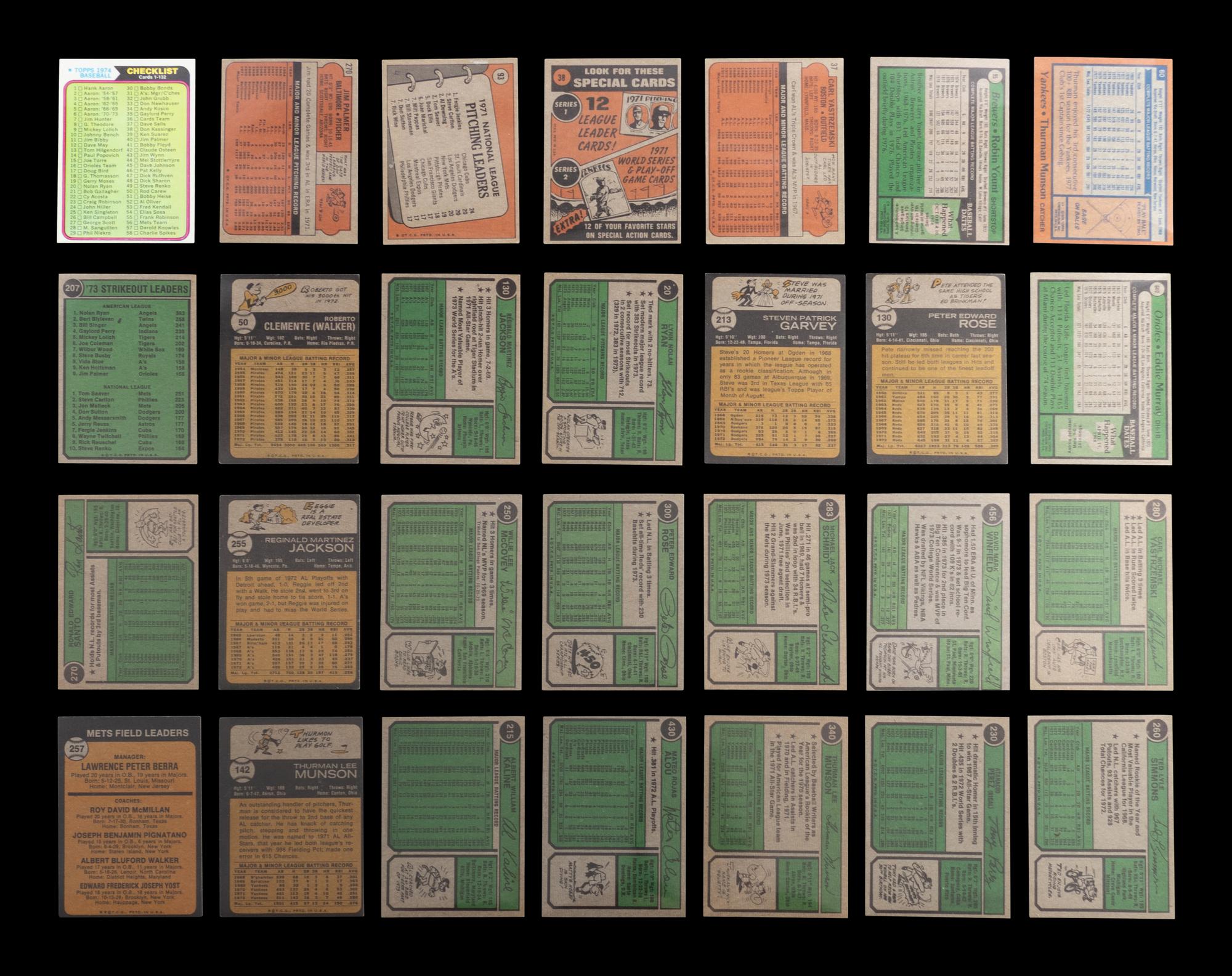 A Group of 56 1970s Topps Baseball Cards Featuring Multiple Hall of Famers and Notables,