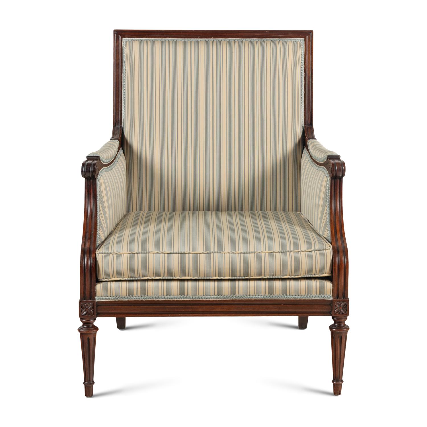 A Louis XVI Style Mahogany Bergere