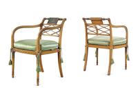A Pair of Regency Style Painted Armchairs