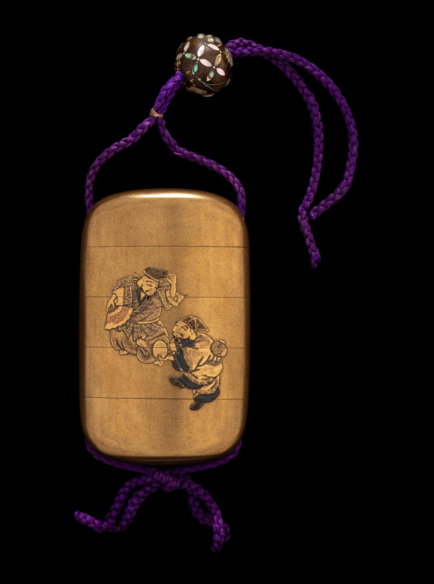 A Japanese Gold Lacquer Four-Case Inro