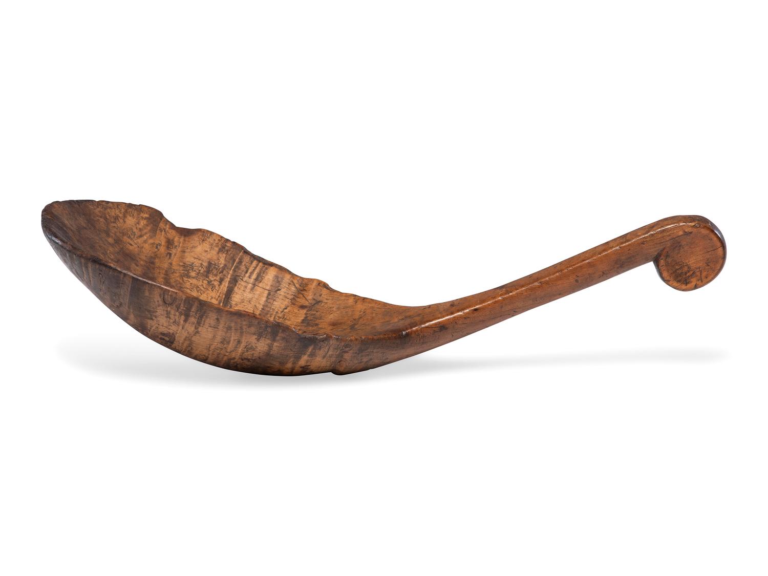 A Carved Burlwood Scoop