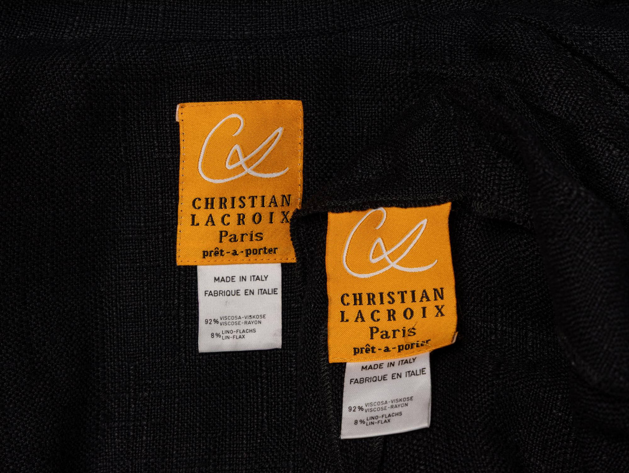 Christian Lacroix, Black Linen Dress & Jacket Ensemble