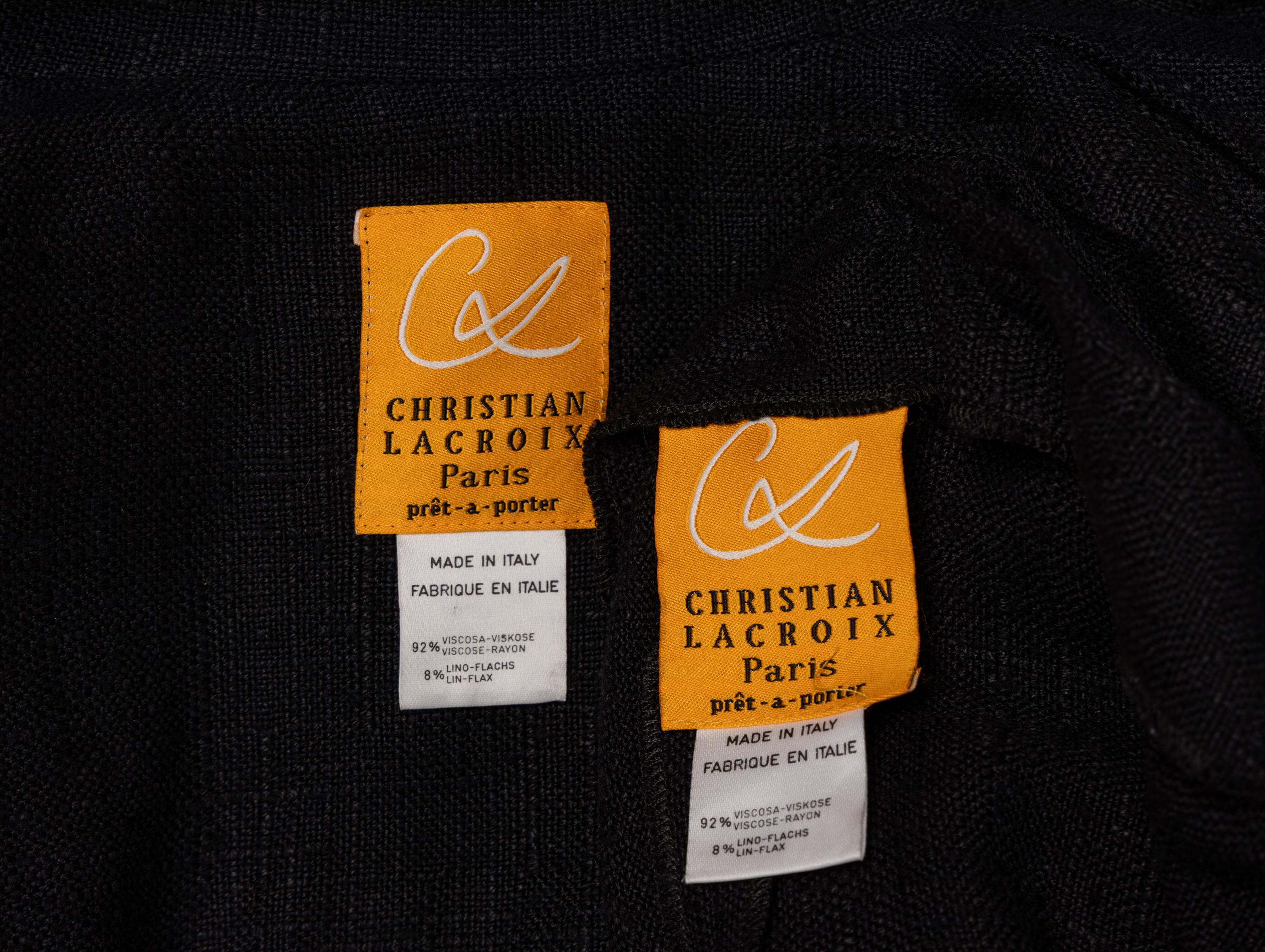 Christian Lacroix, Black Linen Dress & Jacket Ensemble