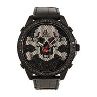 Jacob & Co., Ref. JC-SKULL9, Blackened Steel 'Five Time Zone' Watch with Diamond Skull and Crossbones Dial, with Box & Booklet
